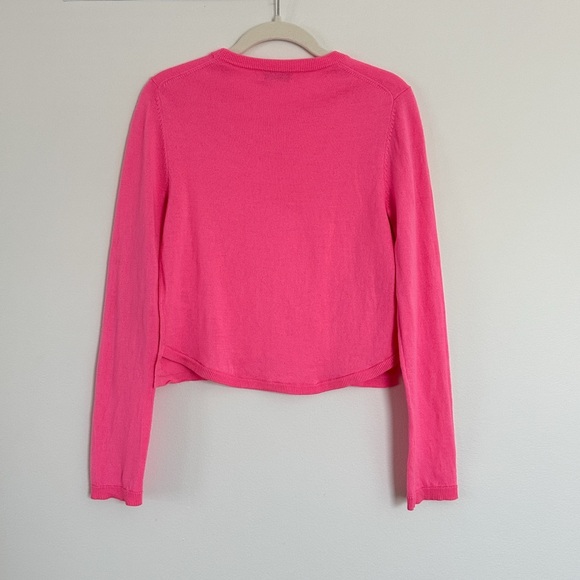 Aritzia Babaton Nathaniel Merino Wool Sweater Fluro Pink Size Medium - Picture 4 of 4